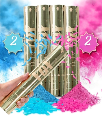 Pembe Parti Zamanı Konfeti Atıcı Doğum Günü Düğünü İçin Biyodegradable