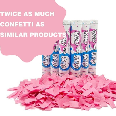 Cinsiyet Açıklama Konfetti Kanon Kelebek Şekli Pembe 2 Paket Cinsiyet Açıklama Erkek Kız Poppers