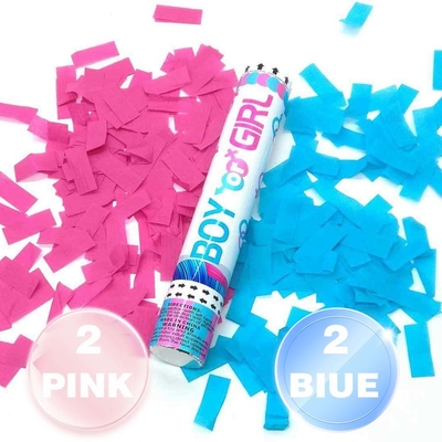 Cinsiyet Açıklama Konfetti Kanon Kelebek Şekli Pembe 2 Paket Cinsiyet Açıklama Erkek Kız Poppers