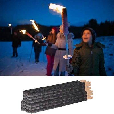 Noel Partisi Essential WAX Torch with Wood Handle Candle from Professional Burning Time of 60 Minutes (Mühendislik yanma süresi 60 dakika)