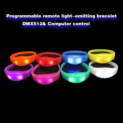2024 DMX 512 Işık Uzak Kontrollü LED Bilezik RGB Pulseras Brasil luz gira Pulseras LED Con Control DMX