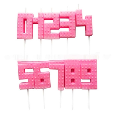 Dijital Mum 0-9 Topper Cake Tatlı Pembe Yay Beyaz Küçük Şapka Doğum Günü Mum Cake Topper Mumlar