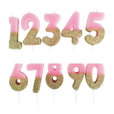 Dijital Mum 0-9 Topper Cake Tatlı Pembe Yay Beyaz Küçük Şapka Doğum Günü Mum Cake Topper Mumlar