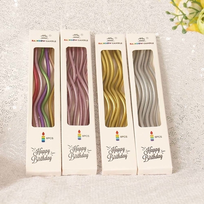 Altın iplik eğri mumlar Gümüş doğum günü pastası mumlar Doğum günü parti dekorasyonları