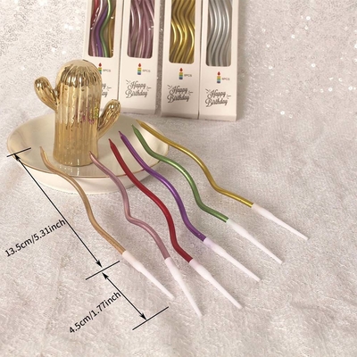 Altın iplik eğri mumlar Gümüş doğum günü pastası mumlar Doğum günü parti dekorasyonları