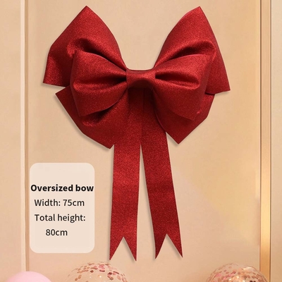 Noel Dekorasyonları Altın Gümüş Kırmızı Yaylar Küçük Büyük Parlak Noel Yayları Noel Ağacı Asma Ornamentleri için Bowknots