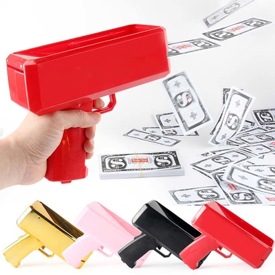 Parti Dekorasyonu Doğum Günü Nakit Top Spray Gerçek Plastik Scatter Pistol Altın Oyuncak Dolar Para Parti Malları için Silah