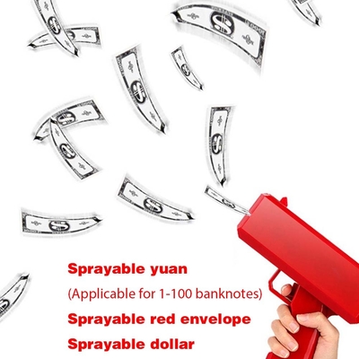 Parti Dekorasyonu Doğum Günü Nakit Top Spray Gerçek Plastik Scatter Pistol Altın Oyuncak Dolar Para Parti Malları için Silah