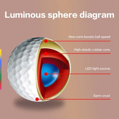 Spor Teması Kişiselleştirilmiş Glow In The Dark LED Golf Topları Erkekler Kadınlar Çocuklar