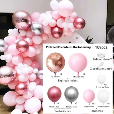 Pembe Mavi Lateks Balon Kemer Set Düğün Doğum Günü Parti Dekorasyon Balon Set