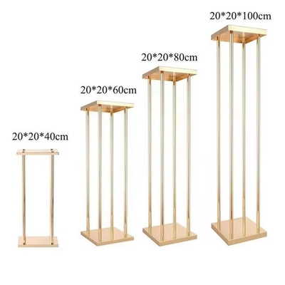 Metal Altın Düğün Çiçeği Stand Vase Centerpieces için Ev Centerpiece Sütun Geometrik Yüksek Stil