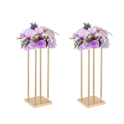 Metal Altın Düğün Çiçeği Stand Vase Centerpieces için Ev Centerpiece Sütun Geometrik Yüksek Stil