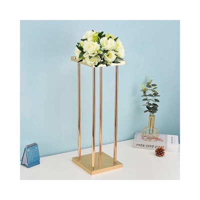 Metal Altın Düğün Çiçeği Stand Vase Centerpieces için Ev Centerpiece Sütun Geometrik Yüksek Stil