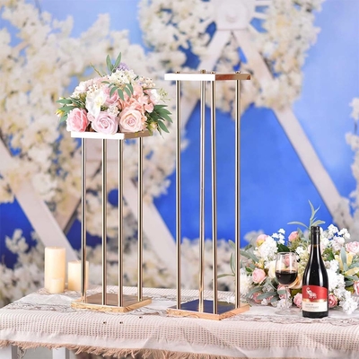 Metal Altın Düğün Çiçeği Stand Vase Centerpieces için Ev Centerpiece Sütun Geometrik Yüksek Stil