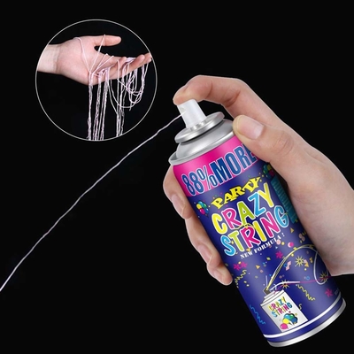 Atış menzili 5-8m Ekonomik Renkli Streamer ve Festival dekorasyonları için Silly Crazy String Spray