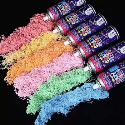 Atış menzili 5-8m Ekonomik Renkli Streamer ve Festival dekorasyonları için Silly Crazy String Spray